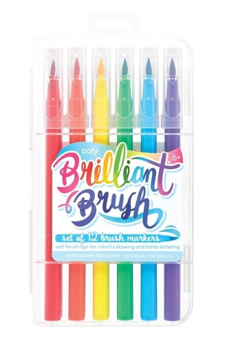 Flamastry pędzelkowe Brilliant Brush 6 kolorów
