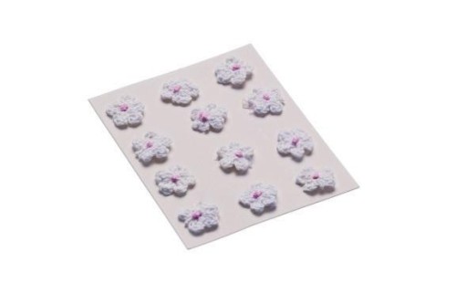 Kwiatki dekoracyjne 18mm białe 12szt, Brewis