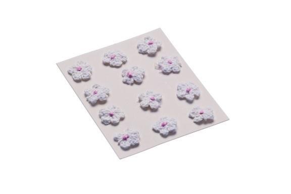 Kwiatki dekoracyjne 18mm białe 12szt, Brewis