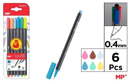 Cienkopis 0.4mm 6 kolorów, MP Main Paper