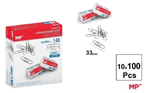 Spinacz srebrny 33mm 10x100szt, MP Main Paper