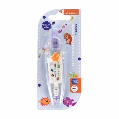 Taśma dekoracyjna 6mmx4m Rybki, STARPAK