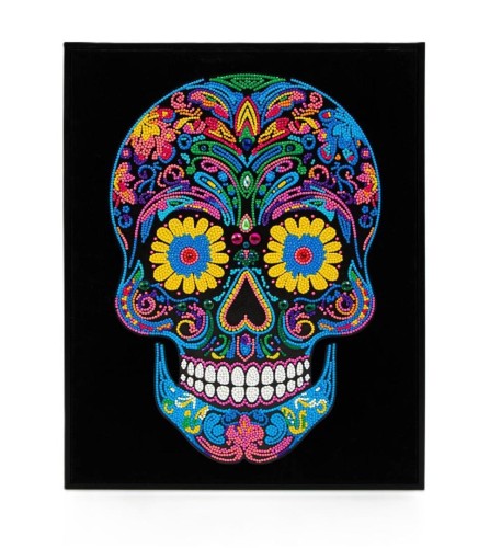 Diamond Dotz - Adults Flocked Neon Sugar Skull