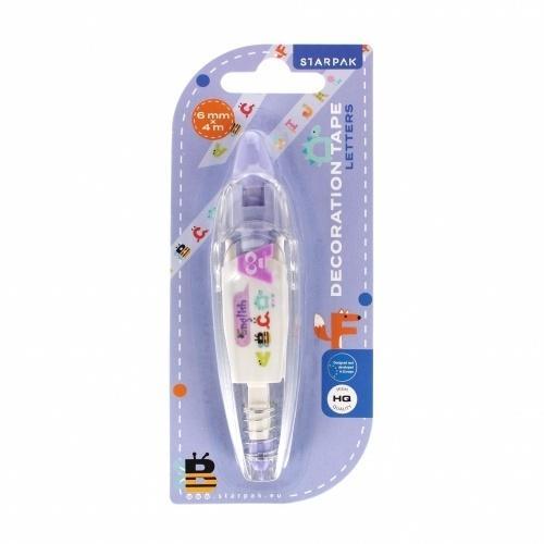 Taśma dekoracyjna 6mmx4m Literki, STARPAK