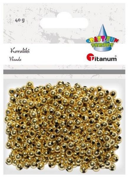 Koraliki plastikowe 40g złote, Titanum