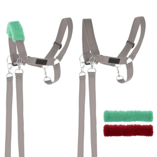 Kantar dla Hobby Horse wodze + futerka szary