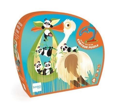 Puzzle 24 konturowe Bocian, Scratch