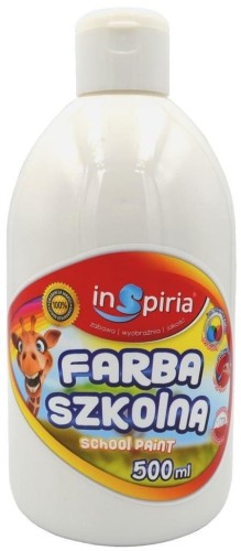 Farba szkolna biała 500ml, InSpiria