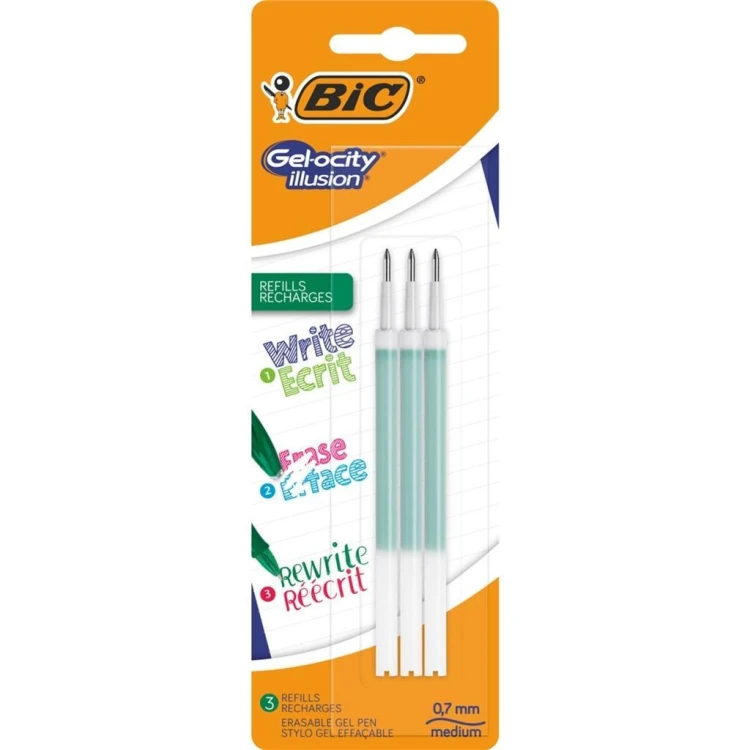Wkład żelowy Gel-ocity Illusion zielony 3szt, BIC