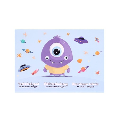 Blok techniczny A4/10K 170g Stworek, Strigo