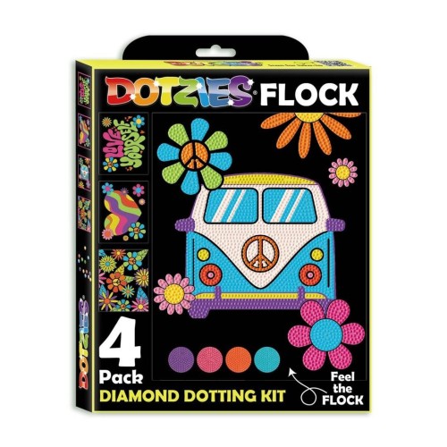 Diamond Dotz - Adults Flocked Neon Peace&Love