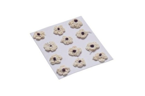 Kwiatki dekoracyjne 18mm ecru 12szt, Brewis