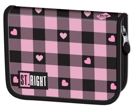 Piórnik dwuklapkowy bez wyposażenia Pink Checkered