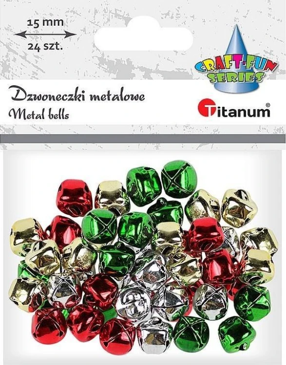 Dzwoneczki metalowe 15mm 24szt, Titanum