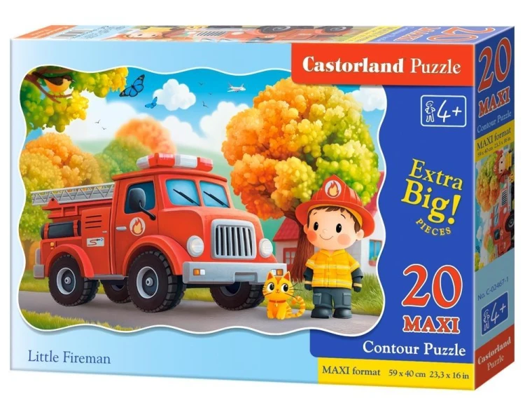 Puzzle 20 Little Fireman CASTOR, Castorland