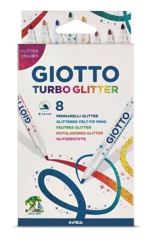 Pisaki Turbo Glitter 8 kolorów GIOTTO, Giotto