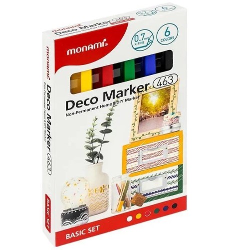 Marker akrylowy Deco 463 XF 6kol MONAMI, Monami