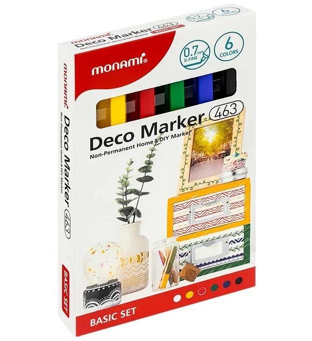 Marker akrylowy Deco 463 XF 6kol MONAMI, Monami