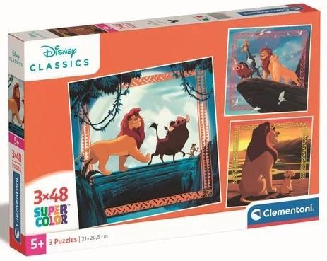 Puzzle 3 x48 Super Kolor Lion King, Clementoni