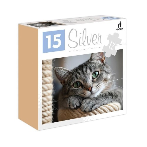 Puzzle 12 Kot Silver ALEX, Silver