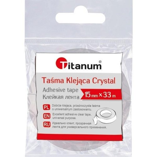 Taśma klejąca Crystal 15mmx33m, Titanum