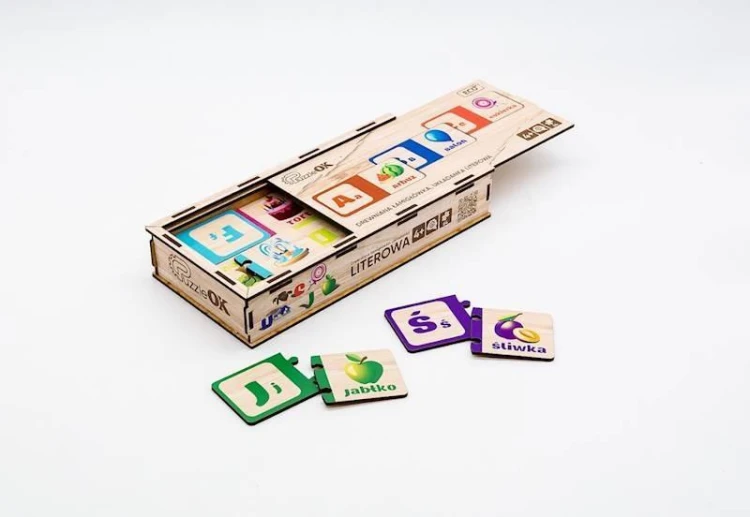Drewniana układanka - Literowa, PuzzleOK