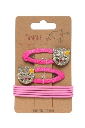 Zestaw spinki i gumki, Coralico