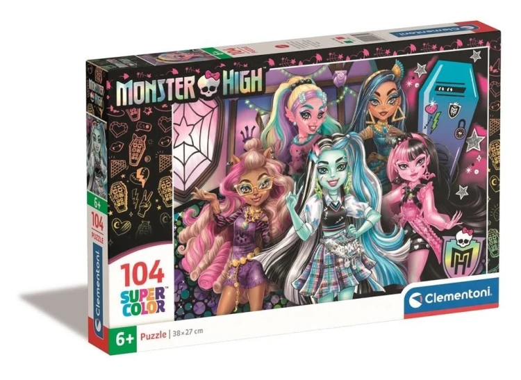 Puzzle 104 Super Kolor Monster High, Clementoni