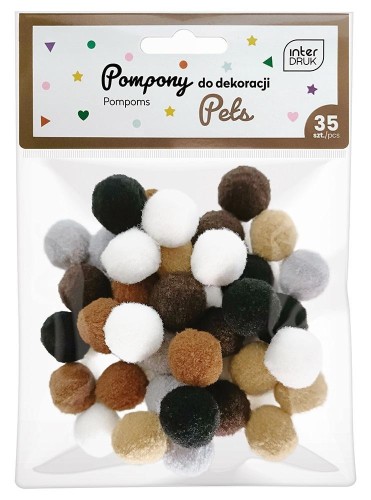 Pompony do dekoracji 35 sztuk Pets, INTERDRUK