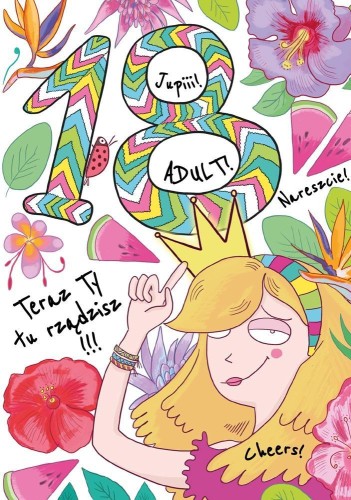 Karnet A5 Urodziny 18 - Dziewczyna tropiki