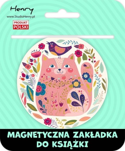 Zakładka magnetyczna kulka 2 kot różowy, Henry