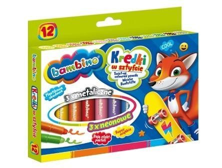 Kredki w sztyfcie 12 kolorów BAMBINO, ST-MAJEWSKI