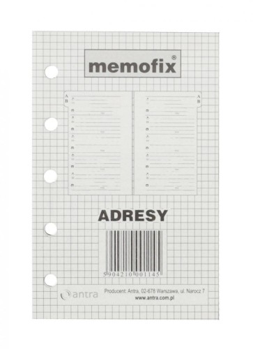 Wkład do organizera MEM/M Adresy ANTRA, Antra