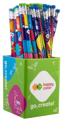 Ołówek trójkątny 2B z gumką Pop (72szt) w kubku