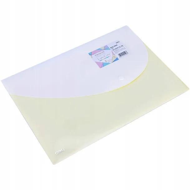 Teczka kopertowa na zatrzask PP Macaron zółta DELI