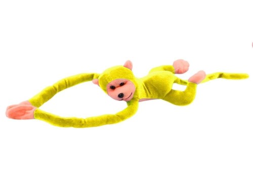 Małpka pluszowa z dźwiękiem żółta 80cm, Leantoys