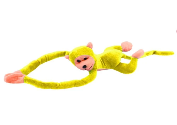Małpka pluszowa z dźwiękiem żółta 80cm, Leantoys