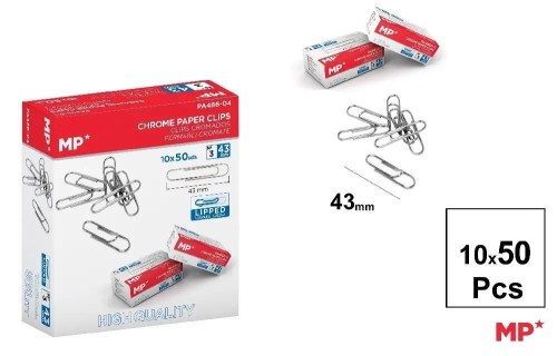 Spinacz srebrny 43mm 10x50szt, MP Main Paper