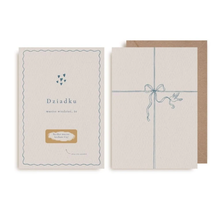 Kartka zdrapka - Dziadku kocham Cię