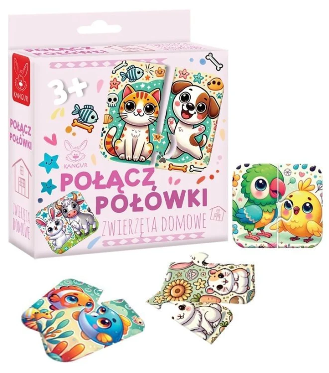 Połącz połówki Zwierzęta domowe 3+, Kangur