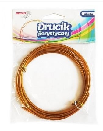Druciki florystyczne 3mx2mm złote, Brewis