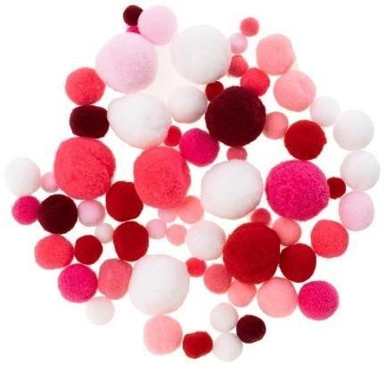 Pompony białe i w odcienach różowego 20g, Brewis