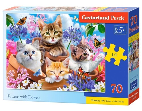 Puzzle 70 Kittens with Flowers CASTOR, Castorland