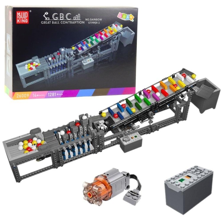 Klocki konstrukcyjne Tor na kulki z silnikiem