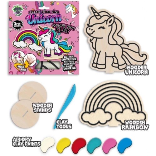 Zestaw do kolorowania plasteliną na drewnie