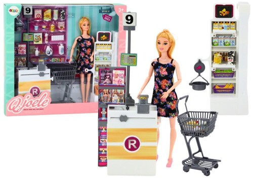 Zestaw Lalka w supermarkecie + akcesoria, Leantoys