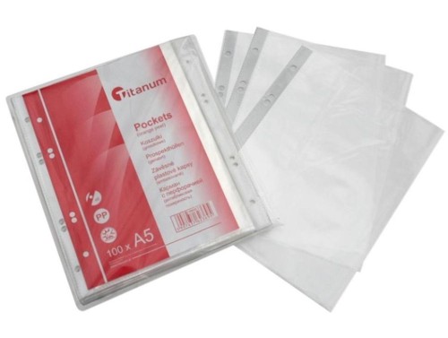 Koszulki A5 groszkowe 100szt, Titanum