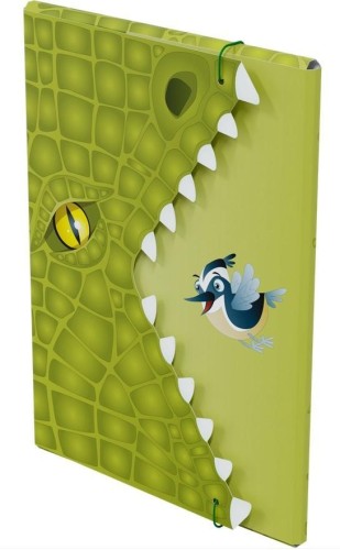 Teczka A4 z gumką szczęka - Krokodyl, Monumi
