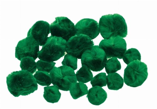 Pompony puszyste zielone 24szt, Brewis