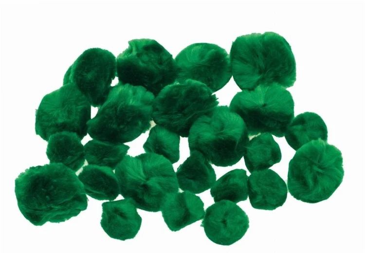 Pompony puszyste zielone 24szt, Brewis
